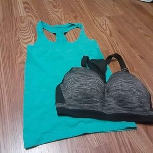 sports bra by Victoria secret and top